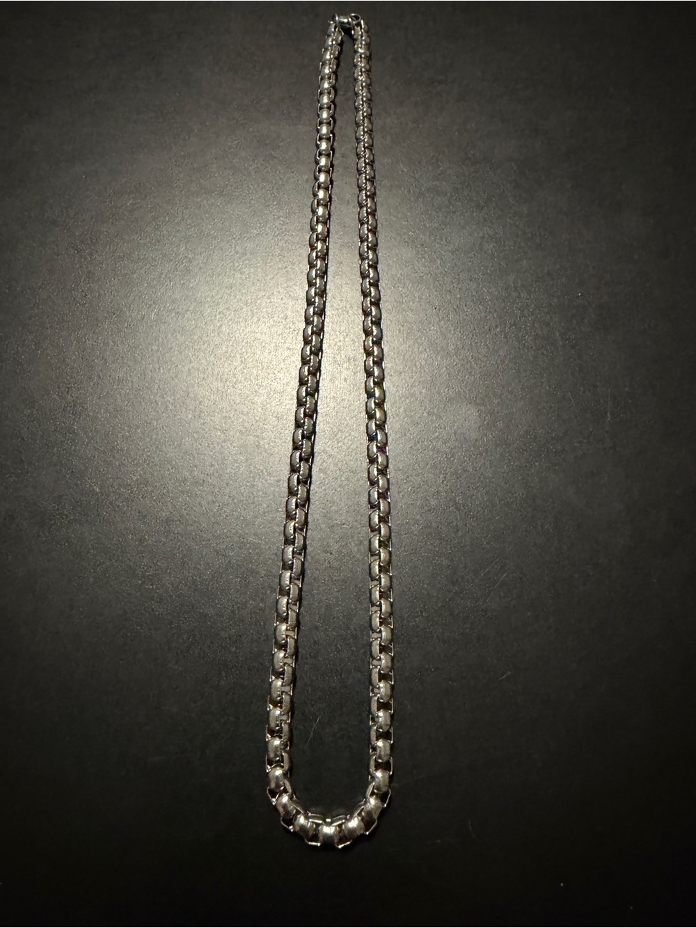 Men's Silver Link Necklace - Polished Stainless Steel